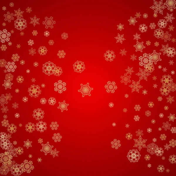 Рождественские Снежинки Красном Фоне Блестящая Рамка Сезонных Зимних Баннеров Подарочный — стоковый вектор