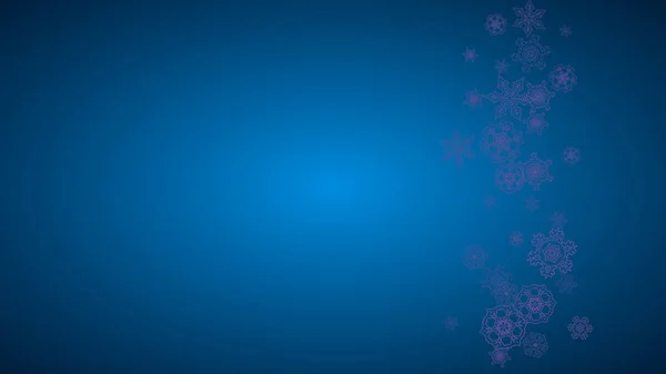 紫色の雪片とクリスマスの販売 チラシ ギフトカード 招待状 ビジネスオファーや広告のための冬のフレーム クリスマスの流行の背景 クリスマスの販売のための休日の旗 新年の雪の背景 — ストックベクタ