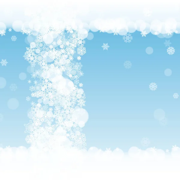 Zimowa Rama Białymi Płatkami Śniegu Boże Narodzenie Nowy Rok Wakacyjna — Wektor stockowy