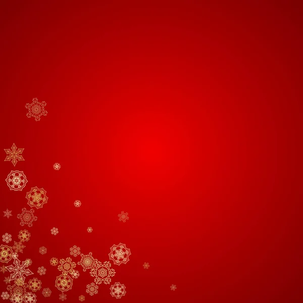 Рождественские Снежинки Красном Фоне Блестящая Рамка Сезонных Зимних Баннеров Подарочный — стоковый вектор