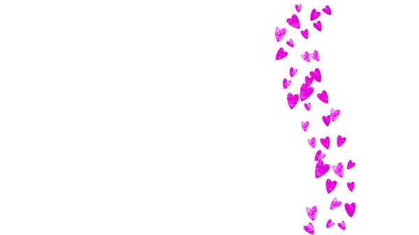 Dia Dos Namorados Fronteira Com Brilho Rosa Brilhos Fevereiro Vector — Vetor de Stock