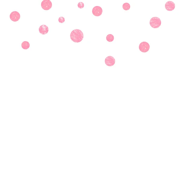 Confettis Roses Paillettes Avec Des Points Sur Fond Isolé Paillettes — Image vectorielle