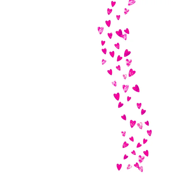 Hartframe Voor Valentijnsdag Met Roze Glitter Februari Dag Vector Confetti — Stockvector