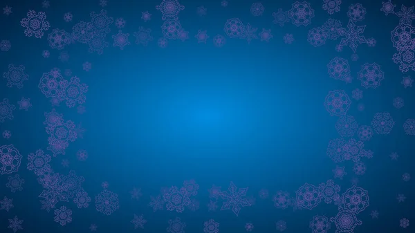 Cadre Hiver Avec Neige Ultraviolette Bordure Flocon Neige Pour Coupons — Image vectorielle