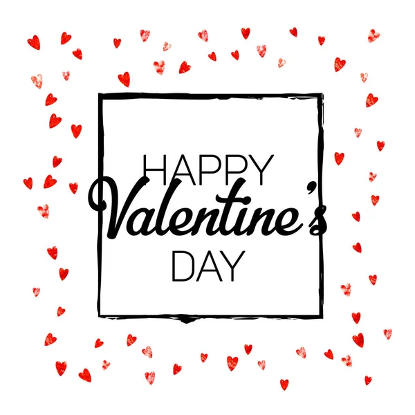 Kırmızı Kalpli Sevgililer Günü Kartı Şubat Sevgililer Günü Kartı Şablonu — Stok Vektör