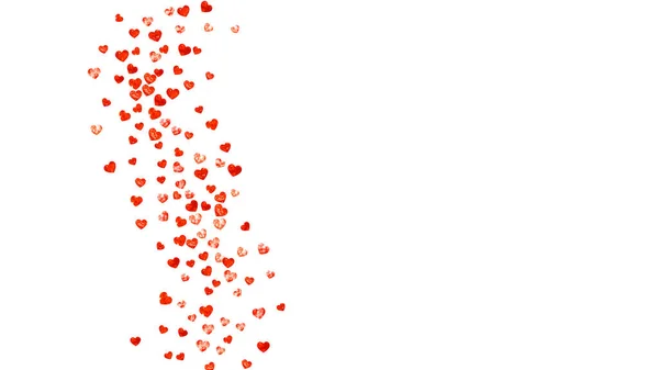 有红色闪光的心的情人节背景 2月14日情人节背景模板的向量Confetti 手绘手绘纹理 派对邀请 零售和广告的主题 — 图库矢量图片