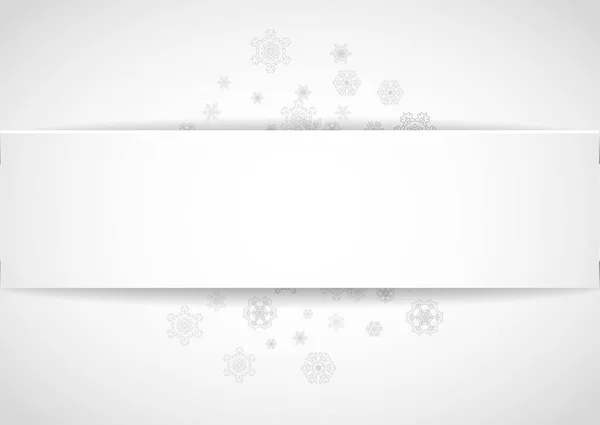 Marco Nieve Sobre Fondo Papel Blanco Navidad Horizontal Feliz Año — Archivo Imágenes Vectoriales