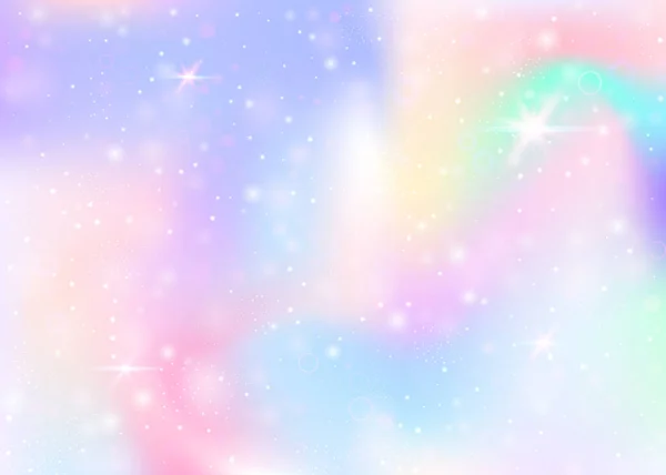 Unicorn Background Rainbow Mesh Mystical Universe Banner Princess Colors Fantasy — Stock Vector