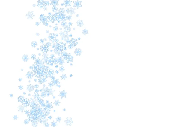 Zimní Rám Modrými Sněhovými Vločkami Vánoční Novoroční Oslavu Horizontální Zimní — Stockový vektor