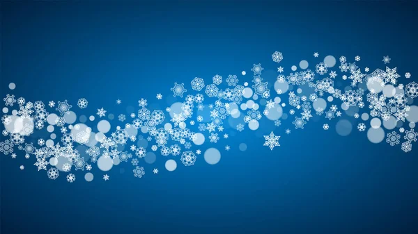 Nieve Año Nuevo Sobre Fondo Azul Tema Invierno Horizontal Navidad — Archivo Imágenes Vectoriales