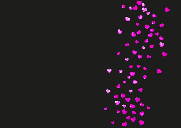 Valentines Kartu Hari Dengan Hati Glitter Merah Muda Februari Vektor Stok Vektor