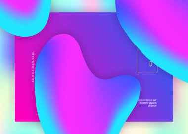 İniş sayfası. Modern modayla birlikte holografik 3d arkaplan. Görüntü ekranı, evet kare. Canlı gradyan örgüsü. Sıvı dinamik elementler ve sıvı şekilli iniş sayfası.