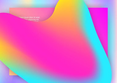 İniş sayfası. Modern modayla birlikte holografik 3d arkaplan. Moleküler arayüz, uygulama düzeni. Canlı gradyan örgüsü. Sıvı dinamik elementler ve sıvı şekilli iniş sayfası.