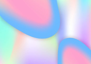 Sıvı şekilli. Modern modayla birlikte holografik 3d arkaplan. Yumuşak davetiye, dergi şablonu. Canlı gradyan örgüsü. Sıvı dinamik elementlerle akışkan şekil arkaplanı.