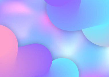 Sıvı arkaplan. Gökkuşağı sunumu, sertifika düzeni. Modern modayla birlikte holografik 3d arkaplan. Canlı gradyan örgüsü. Sıvı dinamik elementler ve şekillerle akışkan arkaplan.