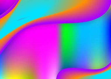 Sıvı şekilli. Fütürist kitap, poster çerçevesi. Canlı gradyan örgüsü. Modern modayla birlikte holografik 3d arkaplan. Sıvı dinamik elementlerle akışkan şekil arkaplanı.