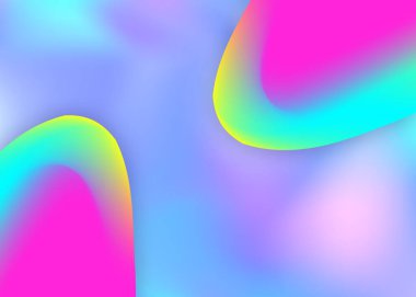 Sıvı arkaplan. Canlı gradyan örgüsü. Modern modayla birlikte holografik 3d arkaplan. Minimalist sertifika, kitap şablonu. Sıvı dinamik elementler ve şekillerle akışkan arkaplan.