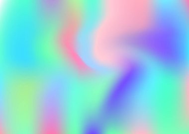 Holografik soyut arkaplan. Gradyan örgülü holografik arkaplan. 90 'lar, 80' ler modası. Kitap, yıllık, mobil arayüz, web uygulaması için Pearlescent grafik şablonu.