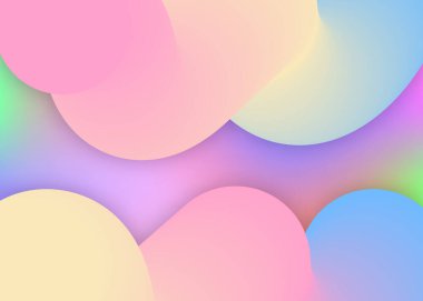 Sıvı elementler. Modern modayla birlikte holografik 3d arkaplan. Geometrik sunum, kart kompozisyonu. Canlı gradyan örgüsü. Dinamik şekilleri ve sıvısı olan sıvı elementler.