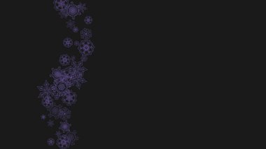 Ultraviyole kar taneleriyle Xmas temalı satış. El ilanı, hediye kartı, davetiye, iş teklifi ve ilan için kış çerçevesi. Noel modasına uygun bir geçmiş. Xmas teması için bayram afişi. Yeni yıl dondurucu zemin