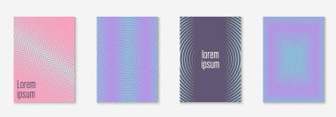 Minimum moda kaplama şablonu ayarlandı. Yarım tonlu fütürist düzen. Kitap, katalog ve yıllık için geometrik kapak şablonu. Minimalist renkli gradyanlar. Soyut iş illüstrasyonu.
