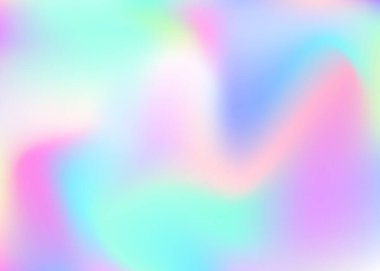 Soyut arkaplan hologramı. Hologramla neon gradyan örgü arkaplanı. 90 'lar, 80' ler modası. Kitap, yıllık, mobil arayüz, web uygulaması için yanardöner grafik şablonu.