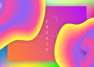 Sıvı sıvı. Çember pankart, ekran kompozisyonu. Canlı gradyan örgüsü. Modern modayla birlikte holografik 3d arkaplan. Dinamik elementleri ve şekilleri olan sıvı. İniş sayfası.