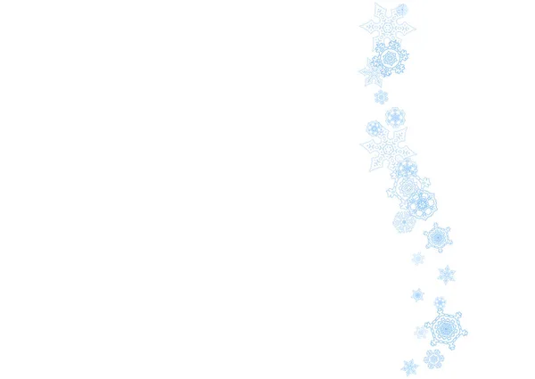 Winterrahmen Mit Blauen Schneeflocken Für Weihnachten Und Neujahr Horizontaler Winterrahmen — Stockvektor