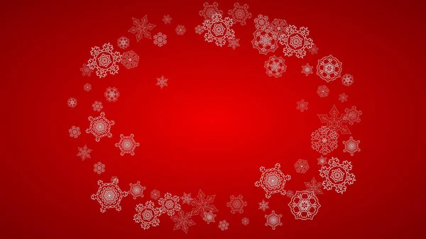 Fundo Natal Com Flocos Neve Prateados Brilhos Ano Novo Horizontal — Vetor de Stock