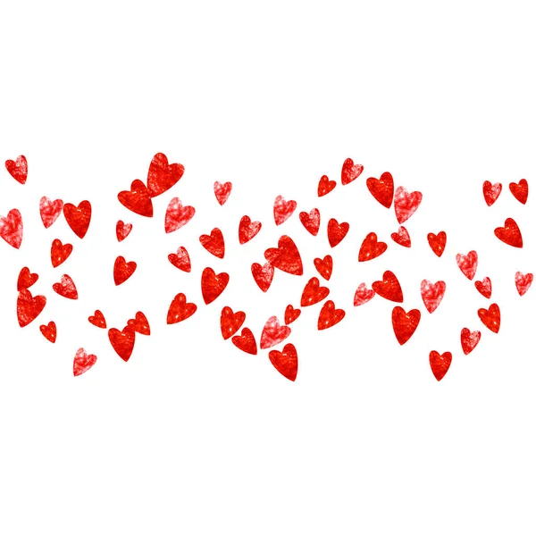 Sevgililer Günü Çerçevesi Kırmızı Parıltılı Şubat Günü Sevgililer Günü Şablonu — Stok Vektör