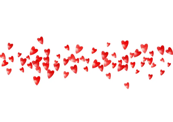 Valentinstag Herz Mit Rotem Glitzern Funkelt Februar Vektor Konfetti Für — Stockvektor