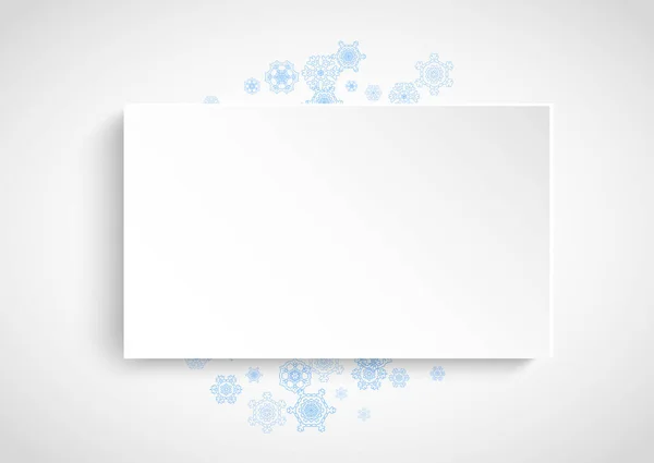 Sneeuw Frame Witte Papieren Achtergrond Horizontale Kerst Gelukkig Nieuwjaar Thema — Stockvector