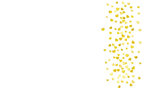 Весільний Фон Золотими Блискітками День Святого Валентина Векторна Конфетті Мальована — стоковий вектор