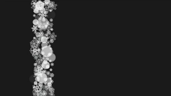 Fondo Año Nuevo Con Copos Nieve Blancos Helados Fondo Horizontal — Vector de stock