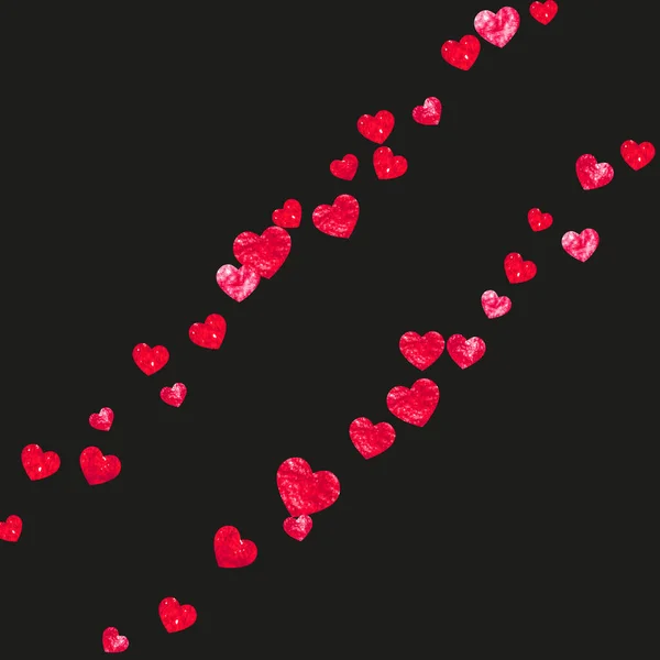 Coeur Saint Valentin Avec Des Paillettes Rouges Scintille Février Confiseries — Image vectorielle