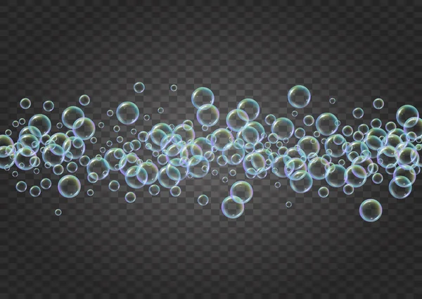 Шампунь Пузырьки Градиентном Фоне Реалистичные Пузыри Воды Холодная Жидкая Пена — стоковый вектор