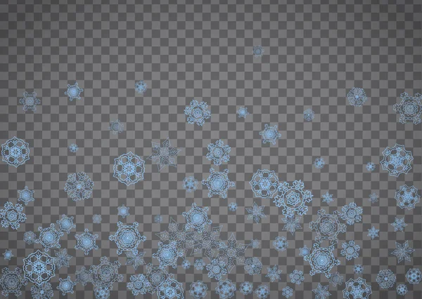 Cadre Flocons Neige Sur Fond Transparent Noël Bonne Année Cadre — Image vectorielle