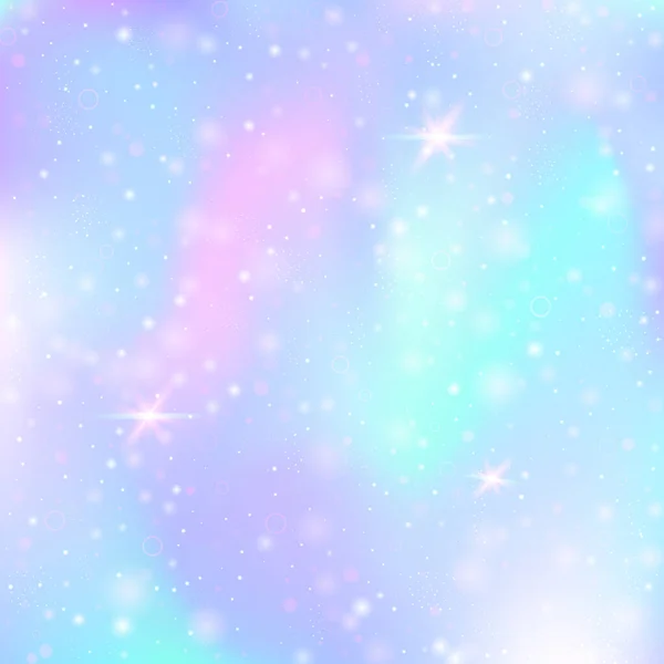 Gökkuşağı Örgülü Peri Arkaplanı Prenses Renklerinde Çoklu Renkli Evren Pankartı — Stok Vektör