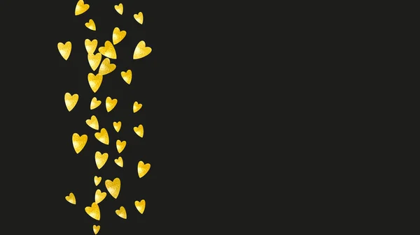 ゴールドの輝きを持つバレンタインデーのためのグランジハートの背景 2月14日 グランジハートの背景用ベクトルコンフェッティ 手描きの質感 特別なビジネスオファー バナー チラシのための愛のテーマ — ストックベクタ