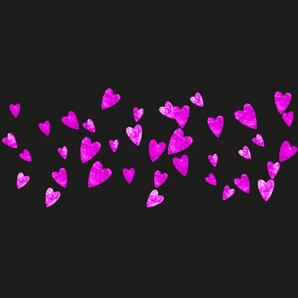 Corazón San Valentín Con Destellos Brillo Rosa Febrero Vector Confeti — Archivo Imágenes Vectoriales