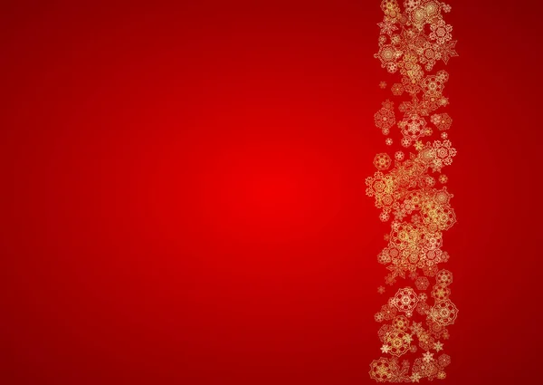 Різдвяні Сніжинки Червоному Тлі Горизонтальні Рамки Блиску Зимового Прапора Подарункового — стоковий вектор
