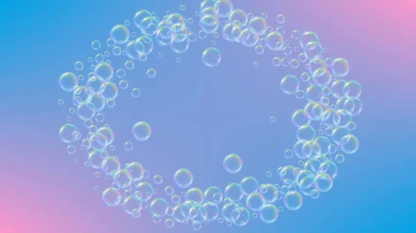 Детергентная Пена Мыльный Пузырь Ванны Шампунь Ванны Шампунь Минимальное Шипение — стоковый вектор