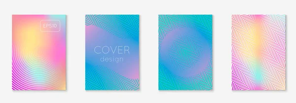 Line geometric elements. Holographic. Memphis notebook, booklet, invitation, web app concept. Line geometric elements on minimalist trendy cover template.