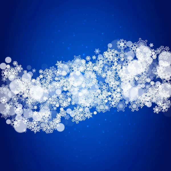 白い雪の結晶と輝きを持つクリスマスの背景 パーティー招待状 バナー ギフトカード 小売オファーの冬の販売 新年とクリスマスの背景 雪が降ってる 霜の多い冬の背景 — ストックベクタ
