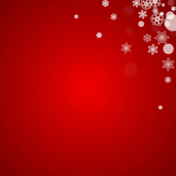 Рождественские Снежинки Красном Фоне Рамка Сезонных Зимних Баннеров Подарочных Купонов — стоковый вектор