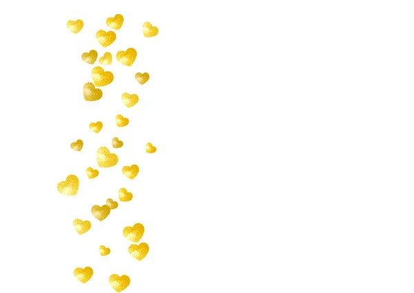 金の輝きの心を持つブライダル背景 バレンタインデー ベクトル コンフェッティ 手描きの質感 バウチャー 特別なビジネスバナーのための愛のテーマ ハートのブライダル背景テンプレート — ストックベクタ