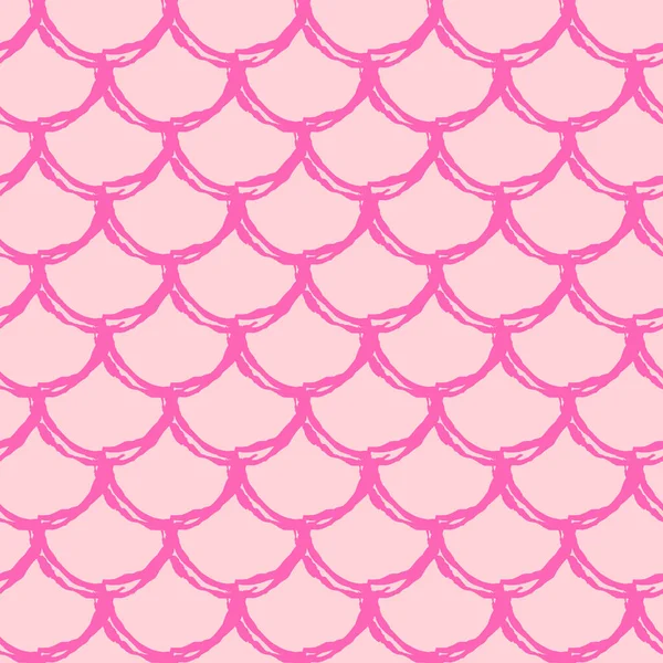 Kleine Meerjungfrau Nahtlose Muster Fischhaut Textur Steckbarer Hintergrund Für Mädchengewebe — Stockvektor