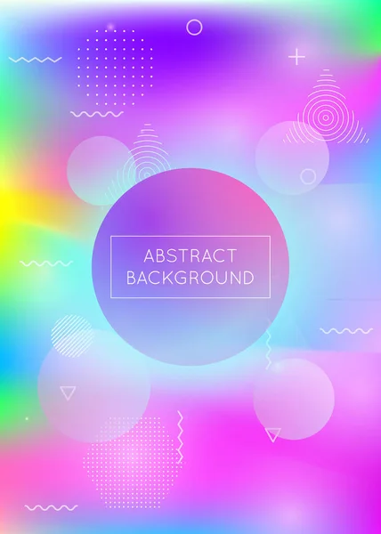 Dynamic Shape Background Liquid Fluid Holographic Bauhaus Gradient Memphis Elements — Stock Vector