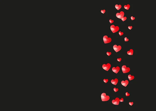 Короткий Фон Рожевими Блискучими Серцями Валентинів День Вектор Конфетті Ручний — стоковий вектор