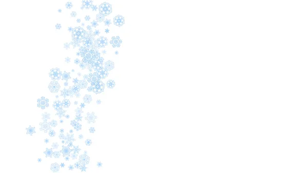 Marco Invierno Con Copos Nieve Azules Para Celebración Navidad Año — Vector de stock